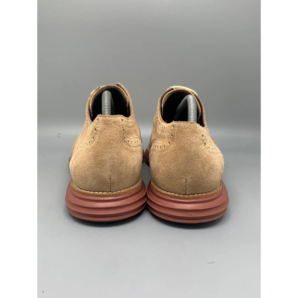 Cole Haan LunarGrand Tan Suede Wingtip Oxford Shoes C10228 Men's Sz 10.5